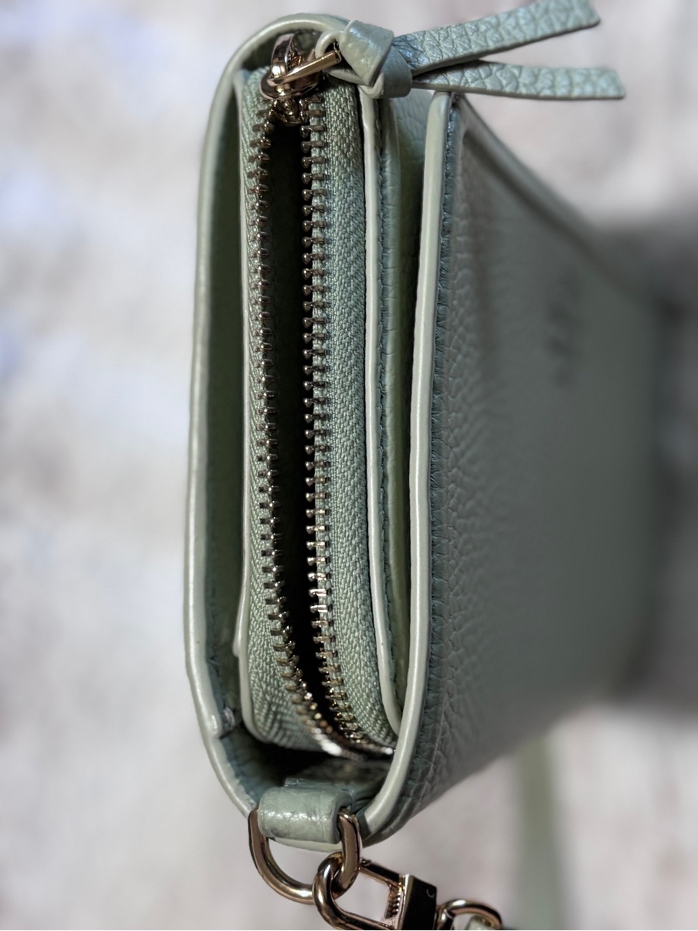 Tory Burch Thea Flat Wallet Cross Body in Garden Sage - Picture 7 of 10